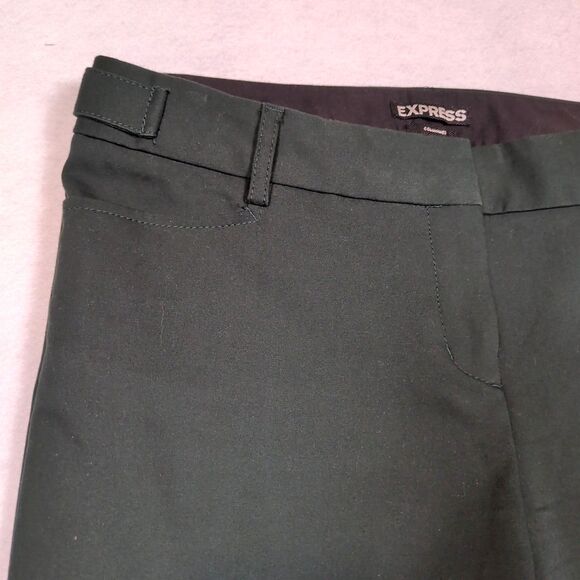 Express‎ Columnist Pants Womens 2R Straight Leg Hunter Green Washable #90068 - Picture 2 of 12